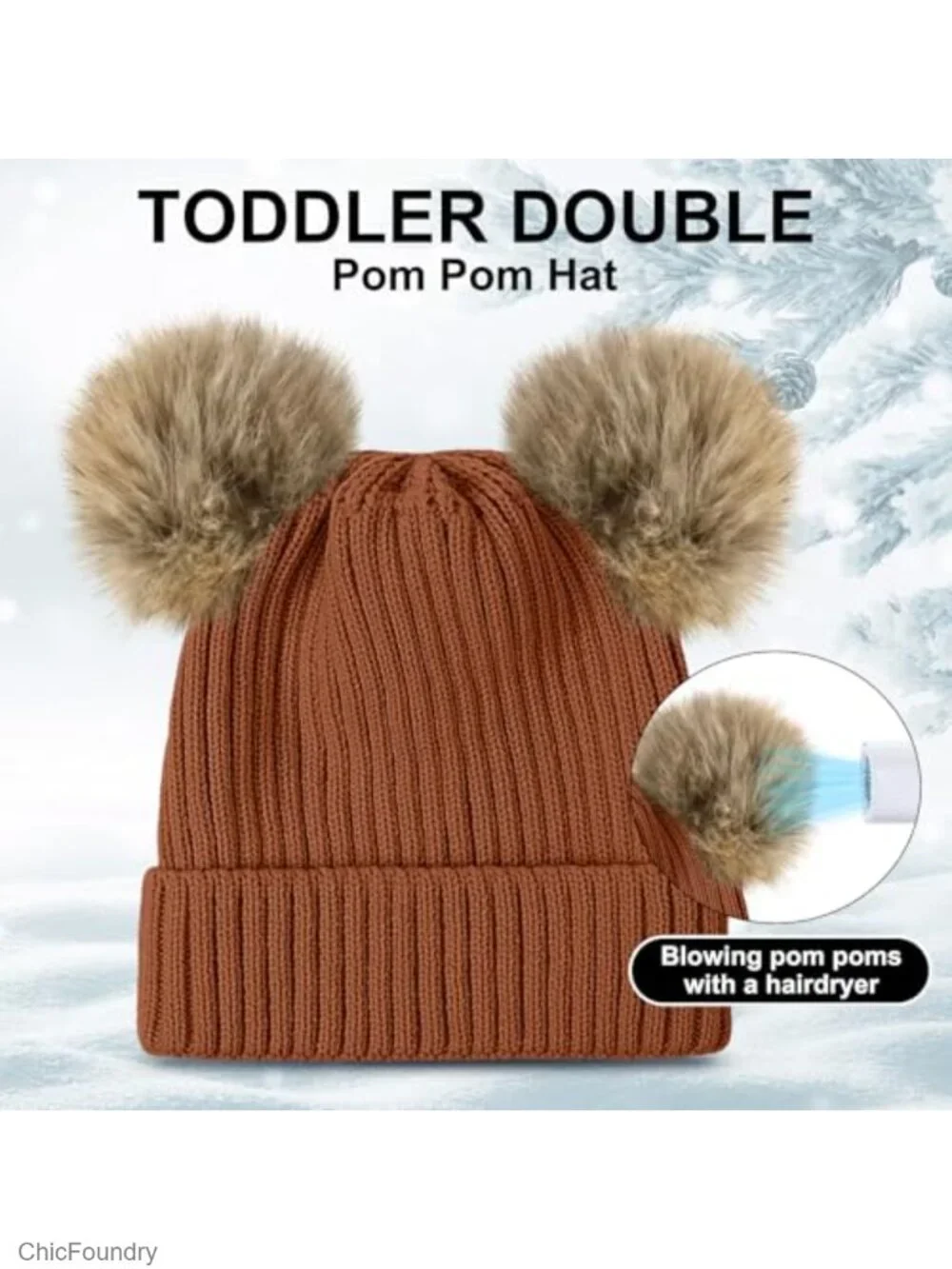 Toddler Hat and Glove Set, 3 Pcs Winter Knitted Beanie Mittens with Bow for